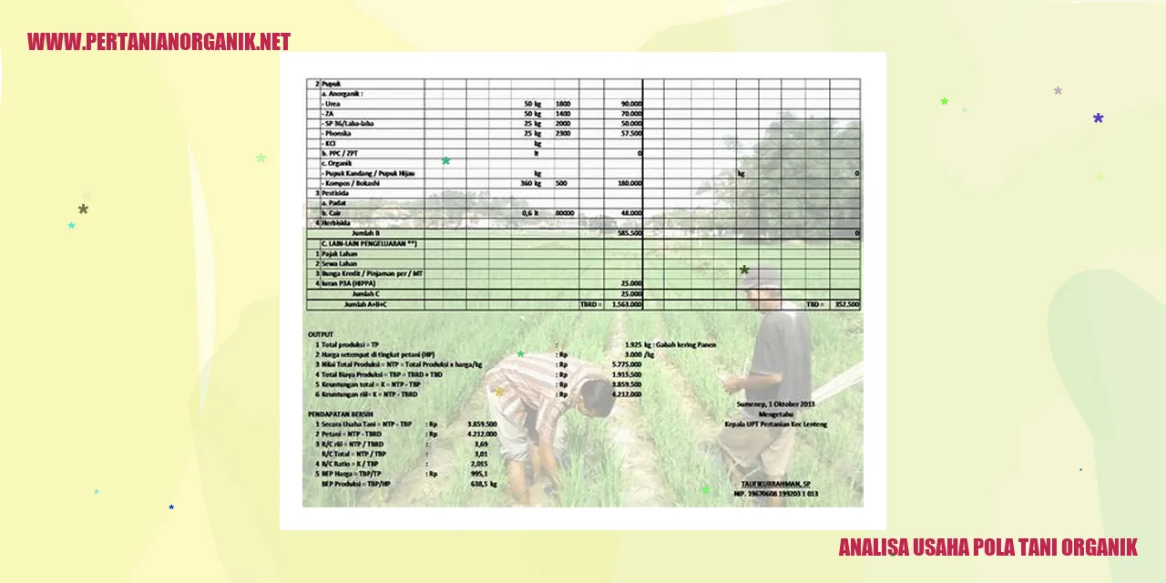 Analisa Usaha Pola Tani Organik