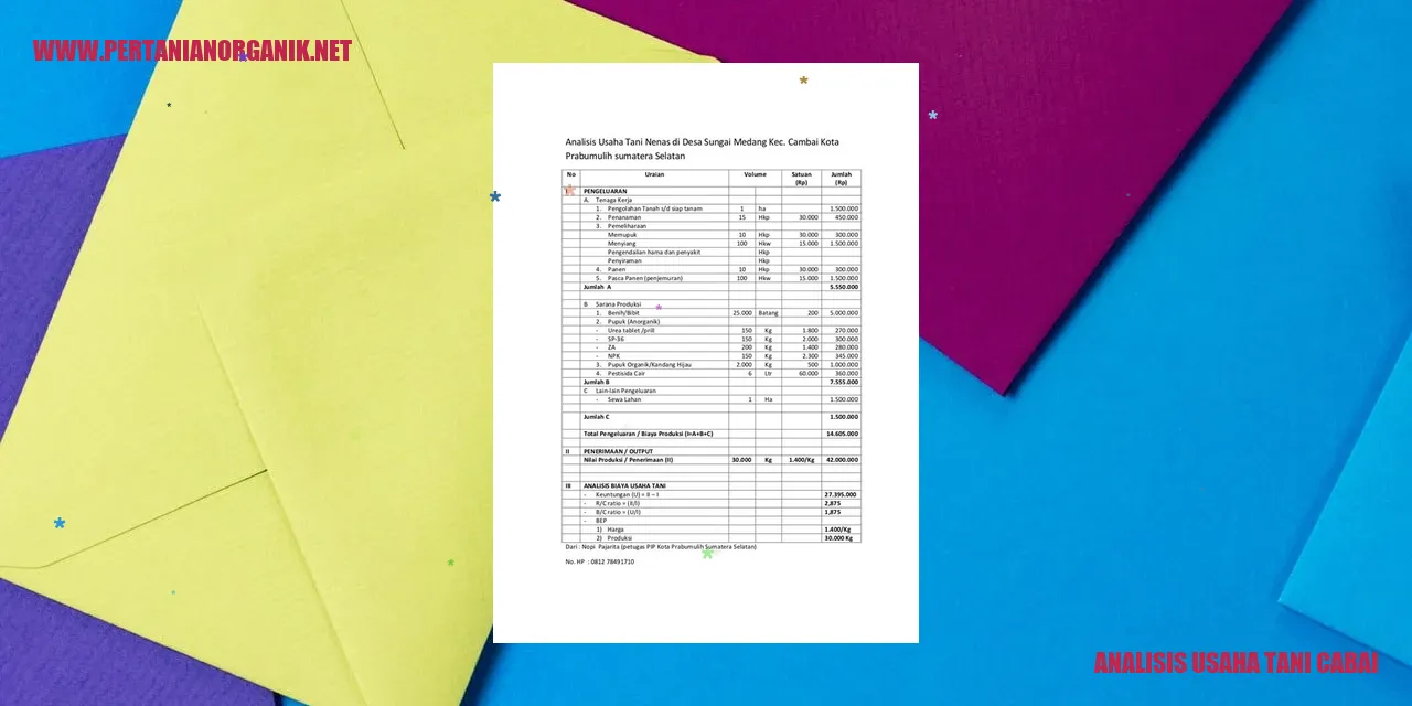 analisis usaha tani cabai