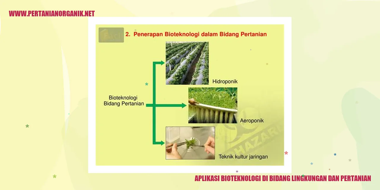 Aplikasi Bioteknologi di Bidang Lingkungan dan Pertanian