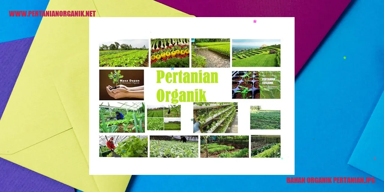 Bahan Organik Pertanian