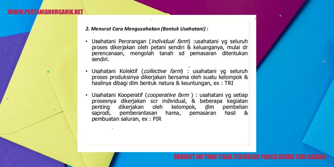 berikut ini yang tidak termasuk panca usaha tani adalah