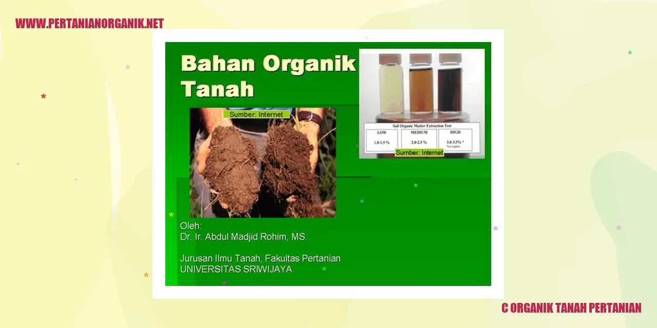 C Organik Tanah Pertanian