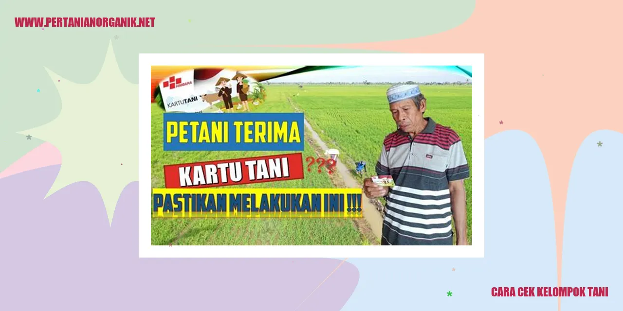 cara cek kelompok tani