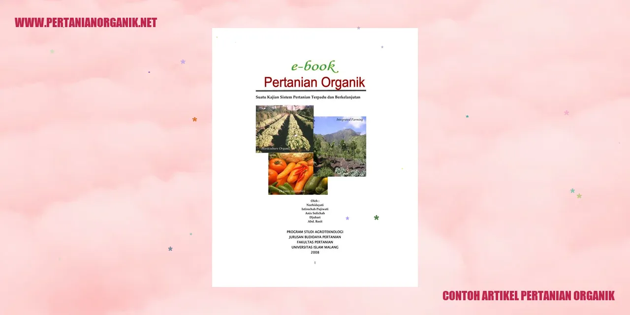 contoh artikel pertanian organik