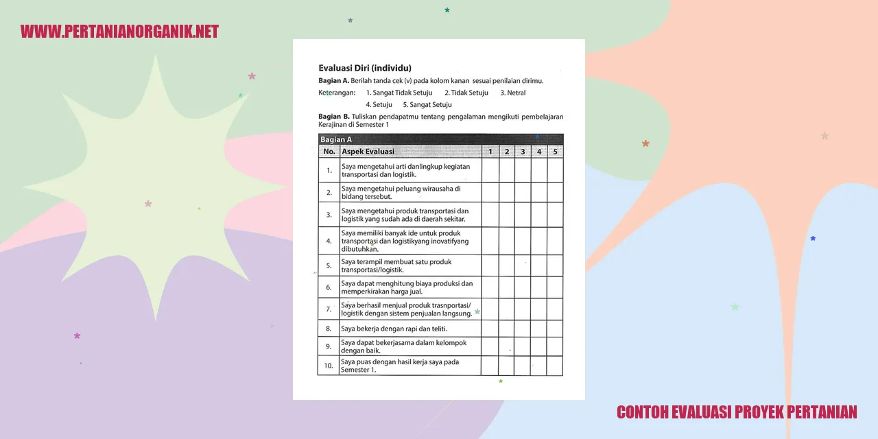 contoh evaluasi proyek pertanian