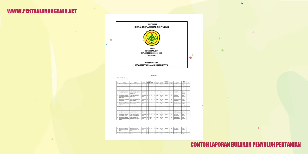 Contoh Laporan Bulanan Penyuluh Pertanian