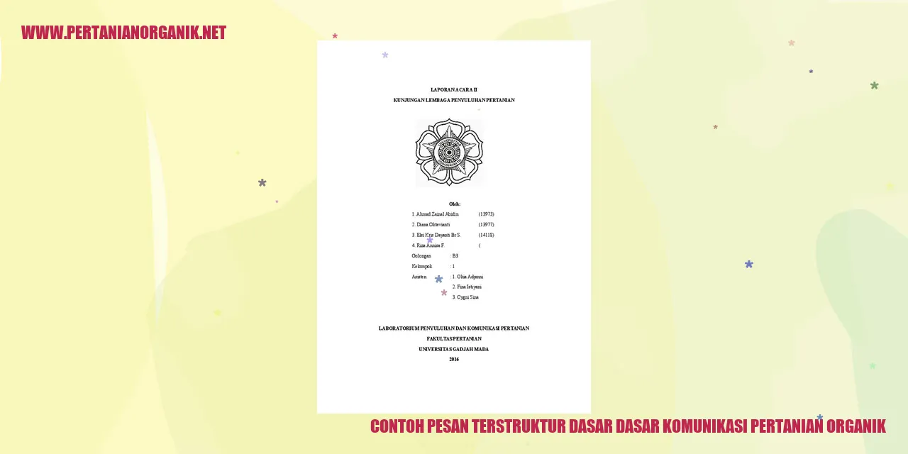 contoh pesan terstruktur dasar dasar komunikasi pertanian organik