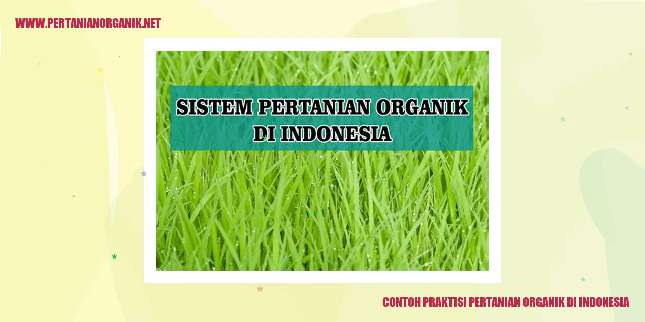 contoh praktisi pertanian organik di indonesia