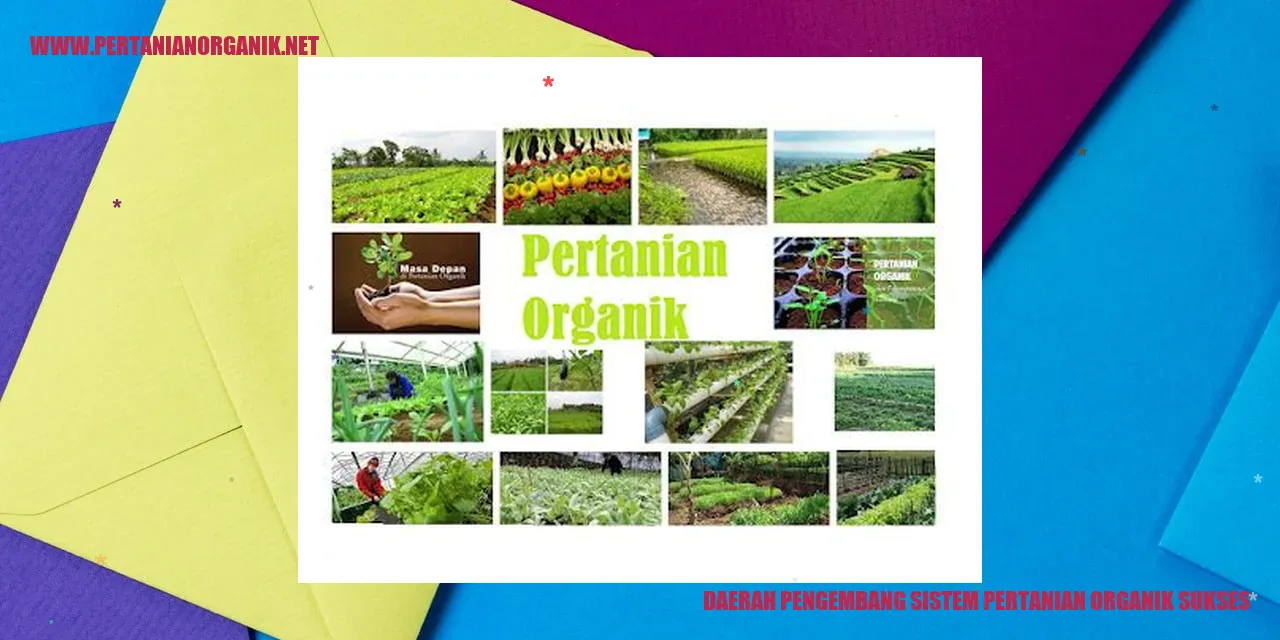 daerah pengembang sistem pertanian organik sukses