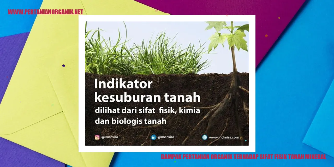 Dampak Pertanian Organik terhadap Sifat Fisik Tanah Mineral