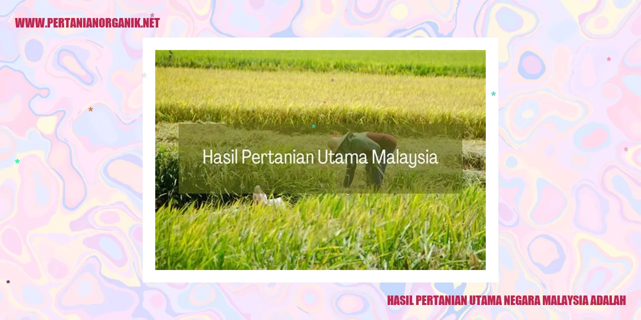 hasil pertanian utama negara malaysia adalah