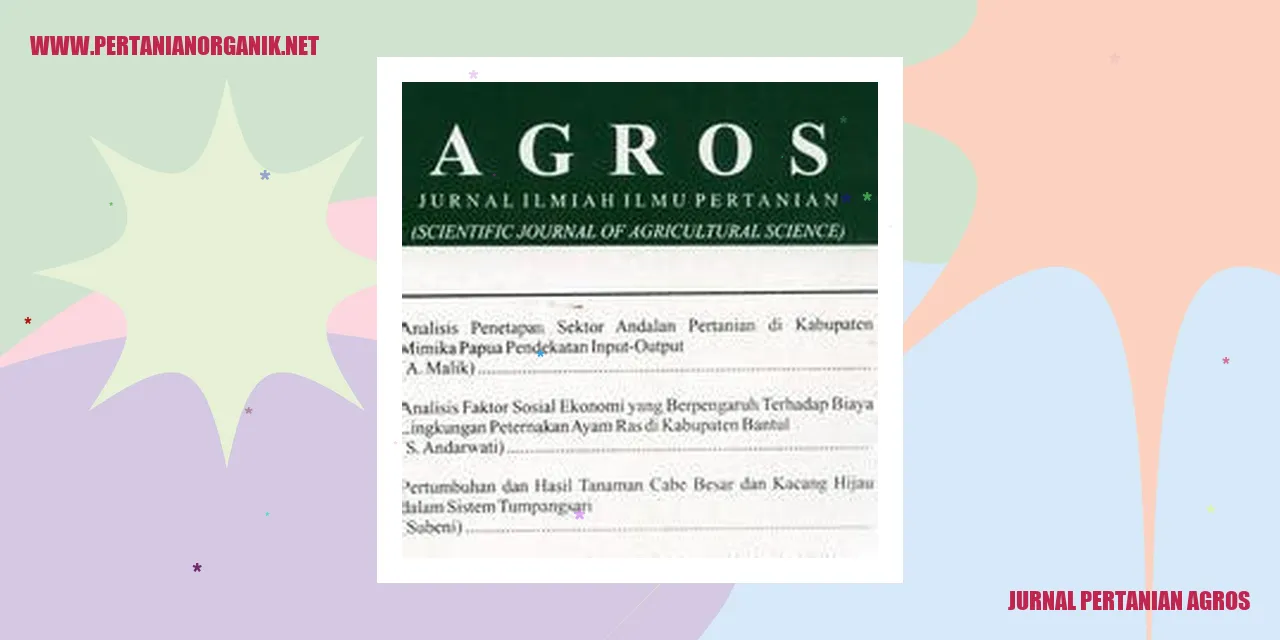 jurnal pertanian agros