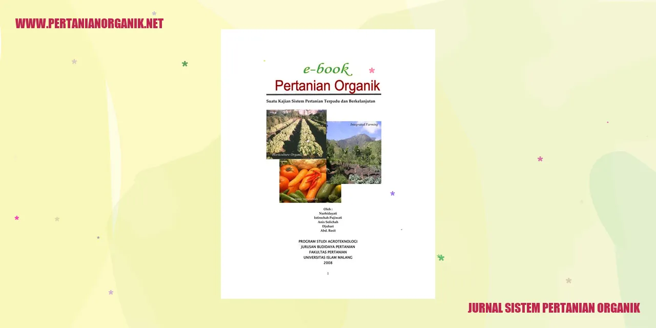 jurnal sistem pertanian organik