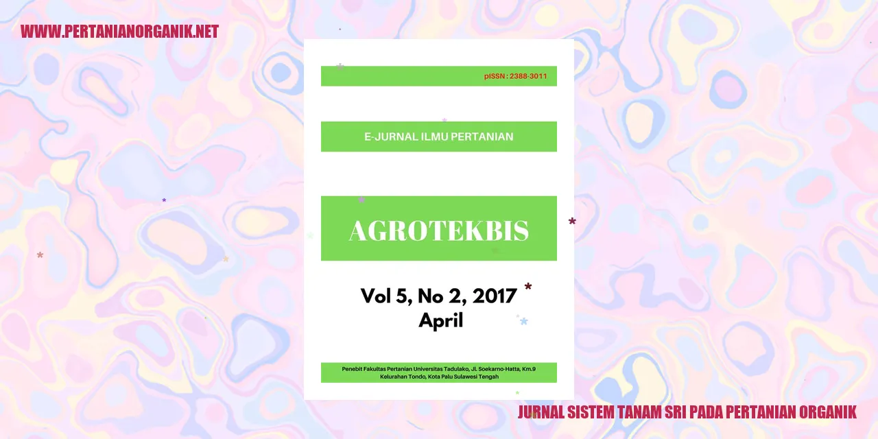 Jurnal Sistem Tanam Sri pada Pertanian Organik