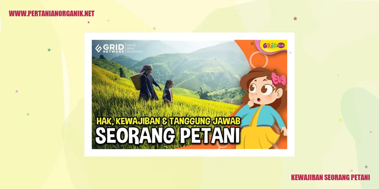 kewajiban seorang petani