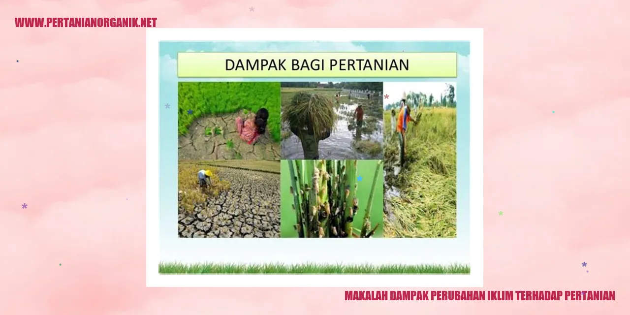 dampak perubahan iklim terhadap pertanian