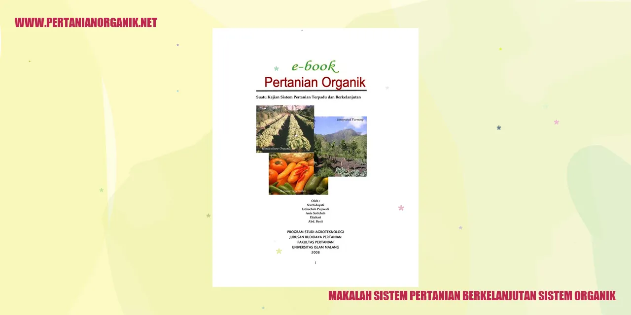 makalah sistem pertanian berkelanjutan sistem organik