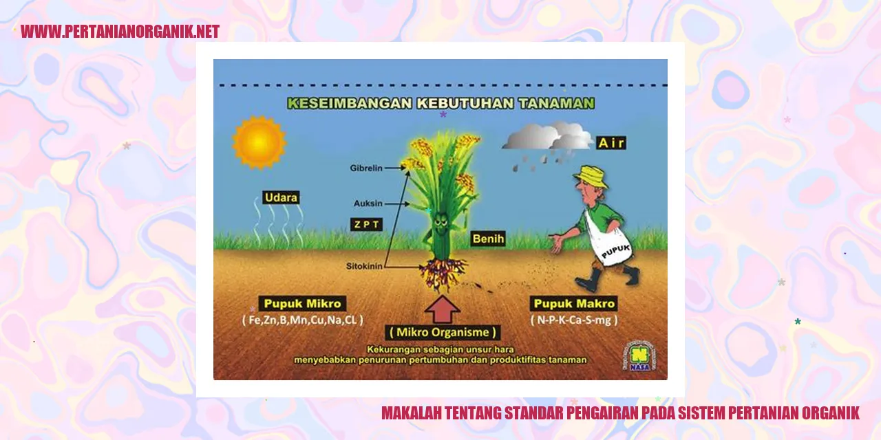 standar pengairan pada sistem pertanian organik