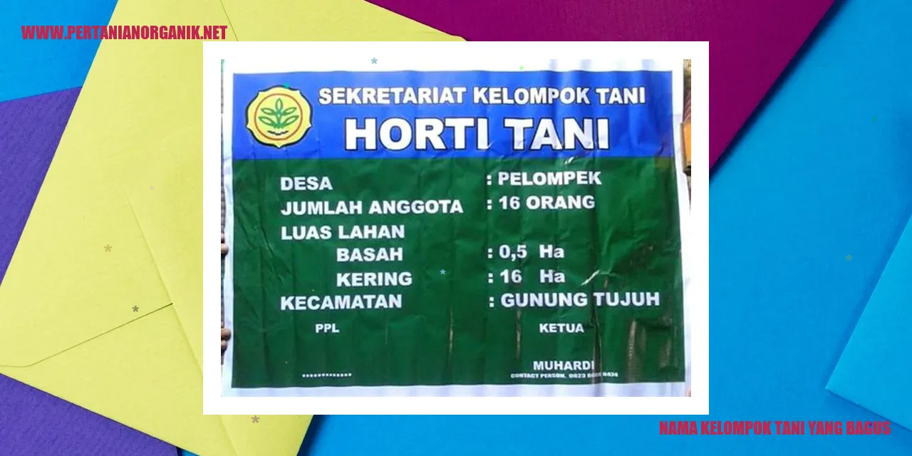 nama kelompok tani yang bagus