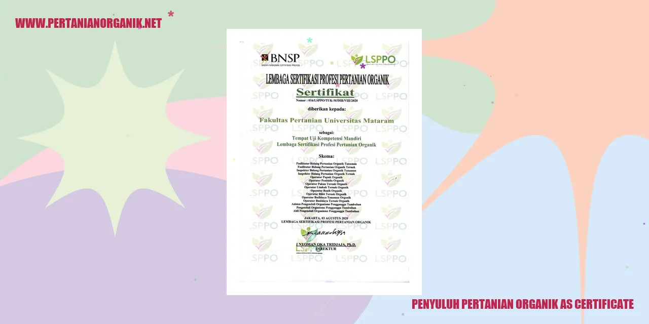 Gambar Penyuluh Pertanian Organik AS Certificate