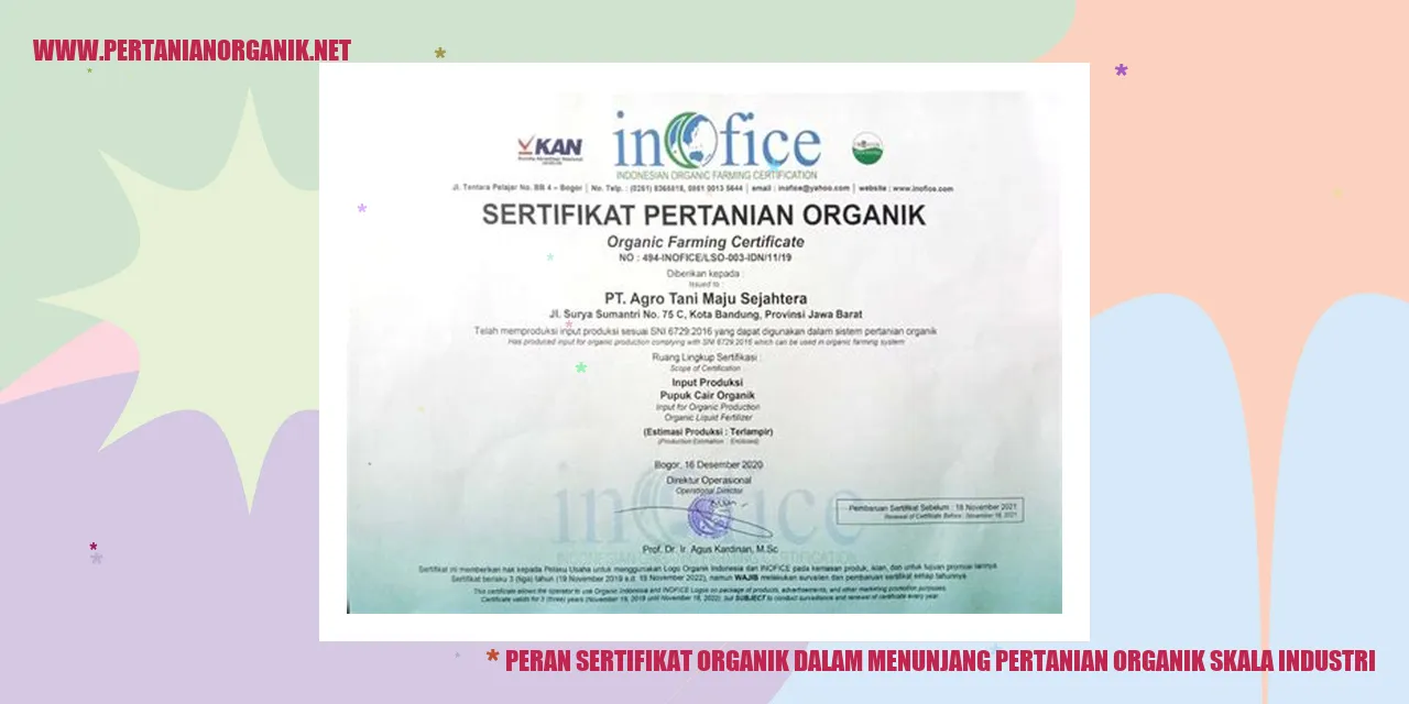 Peran Sertifikat Organik