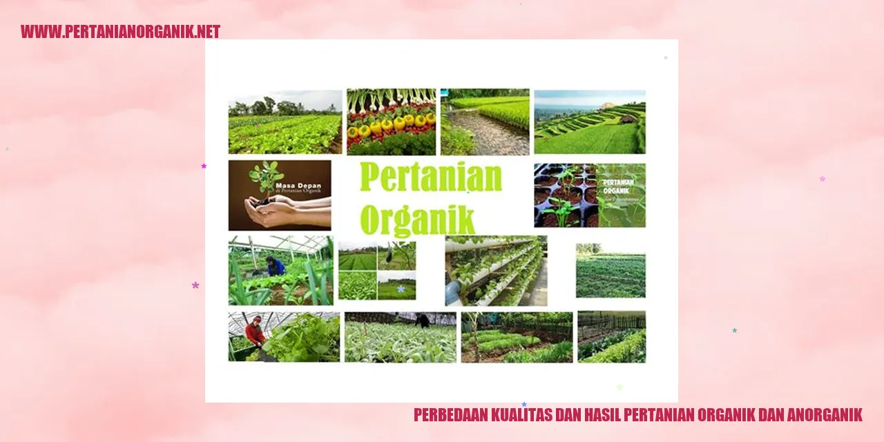 perbedaan kualitas dan hasil pertanian organik dan anorganik