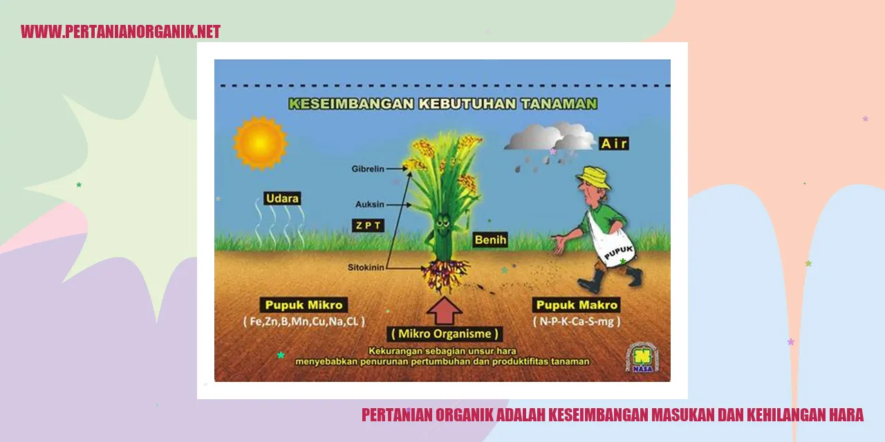 pertanian organik adalah keseimbangan masukan dan kehilangan hara