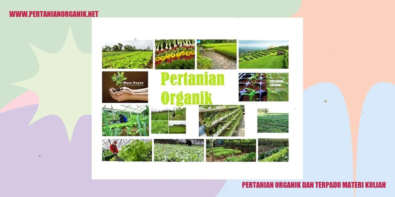 pertanian organik dan terpadu materi kuliah