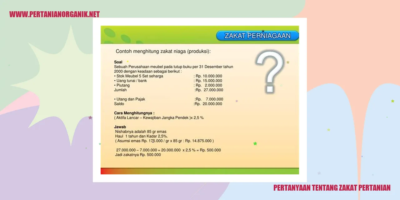 pertanyaan tentang zakat pertanian