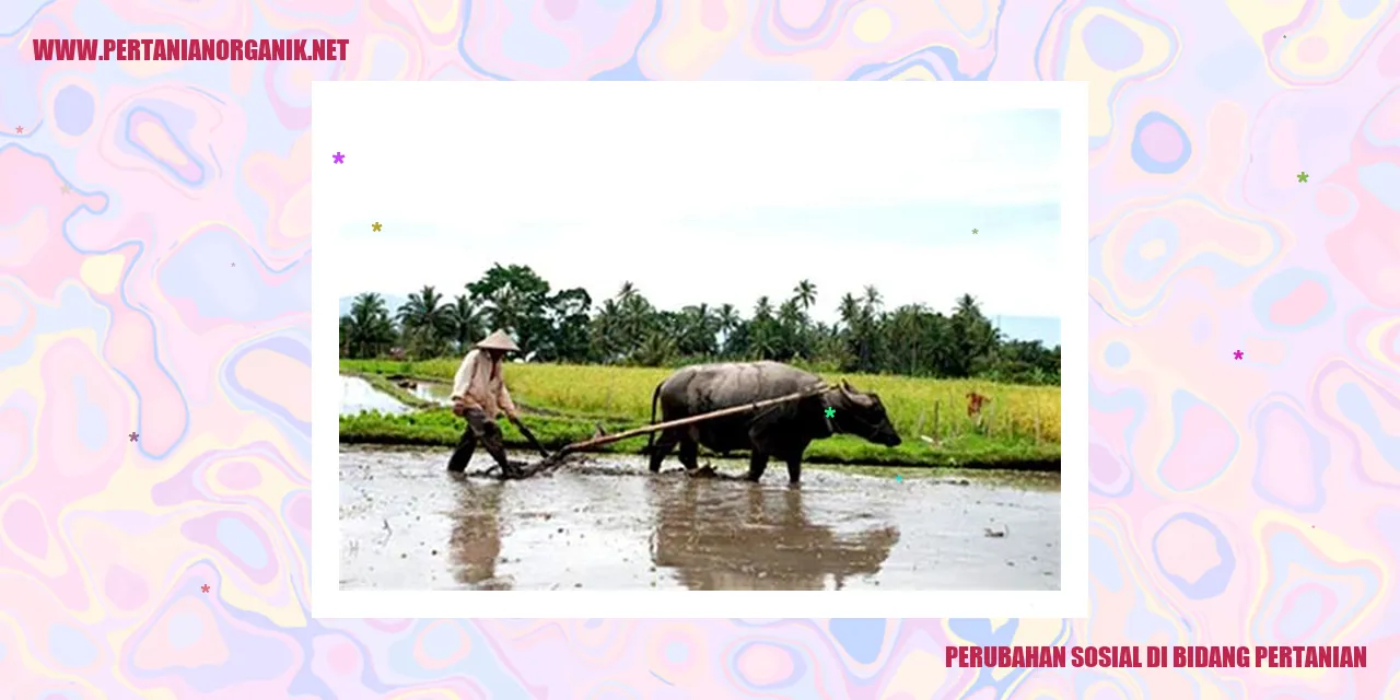 perubahan sosial di bidang pertanian