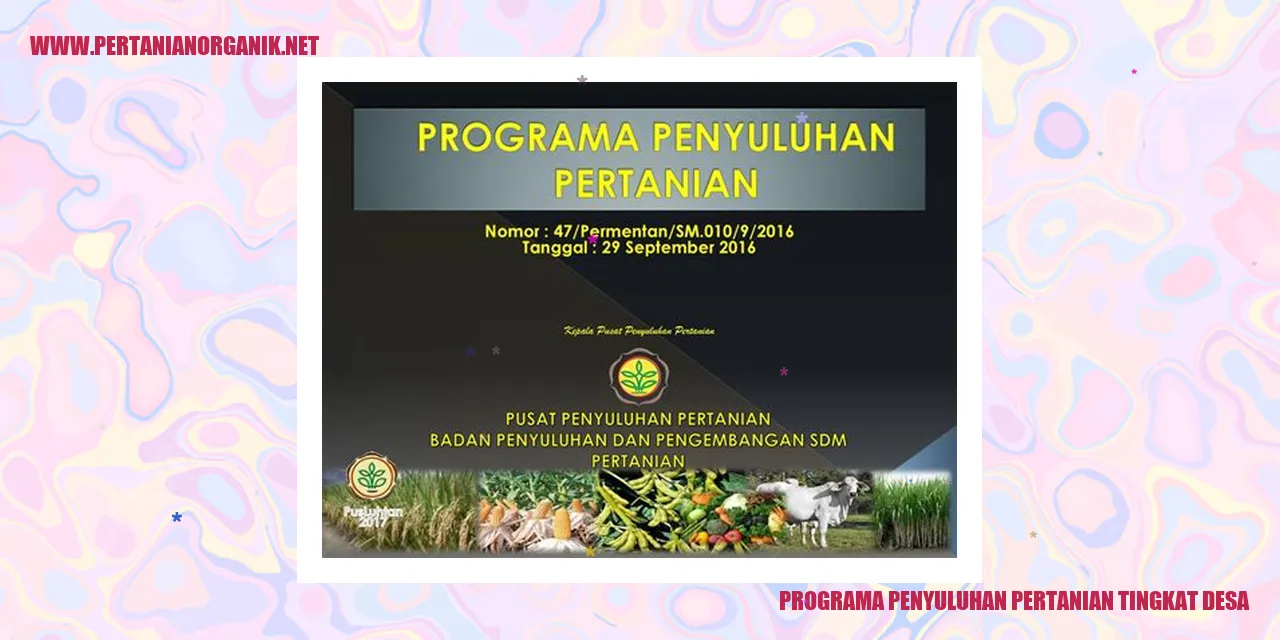 programa penyuluhan pertanian tingkat desa