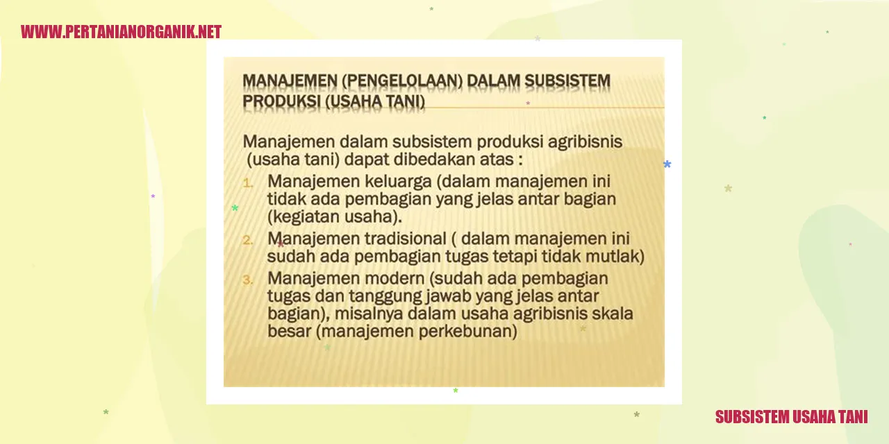 subsistem usaha tani