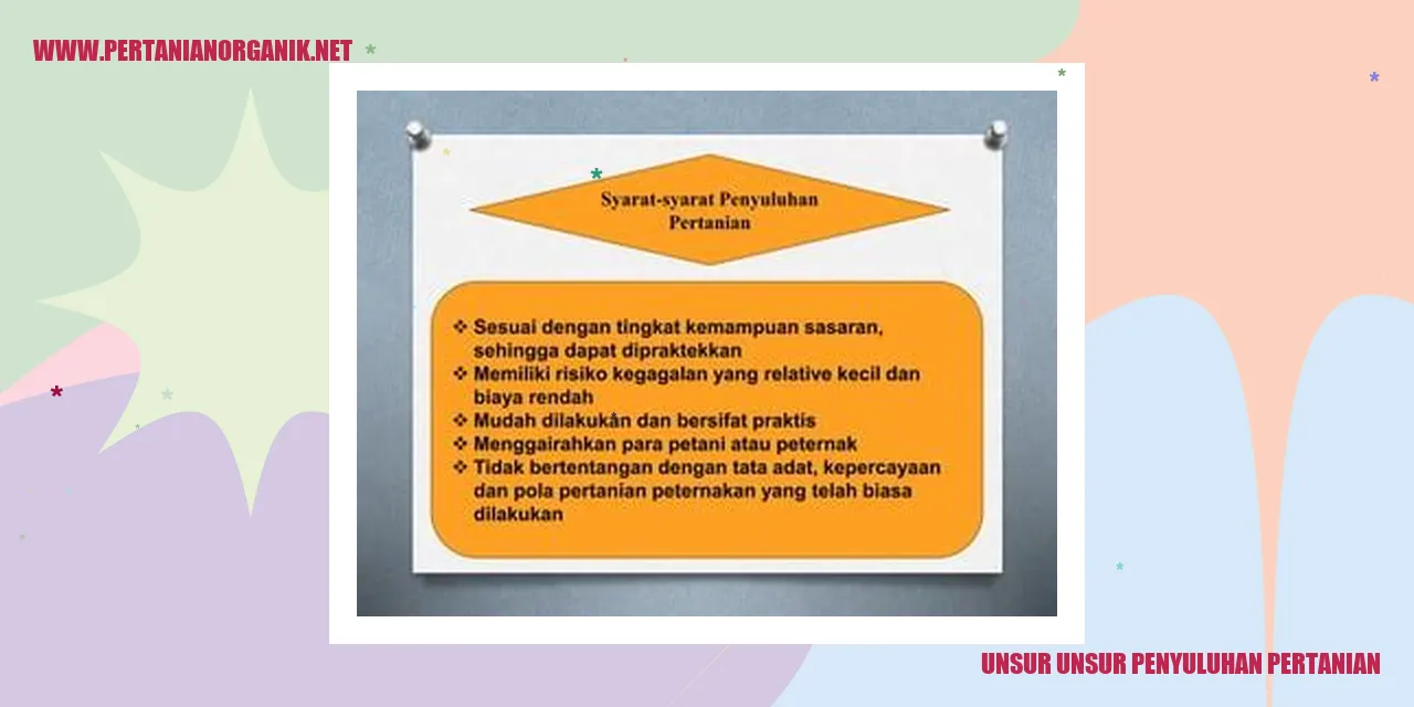 Unsur Penyuluhan Pertanian