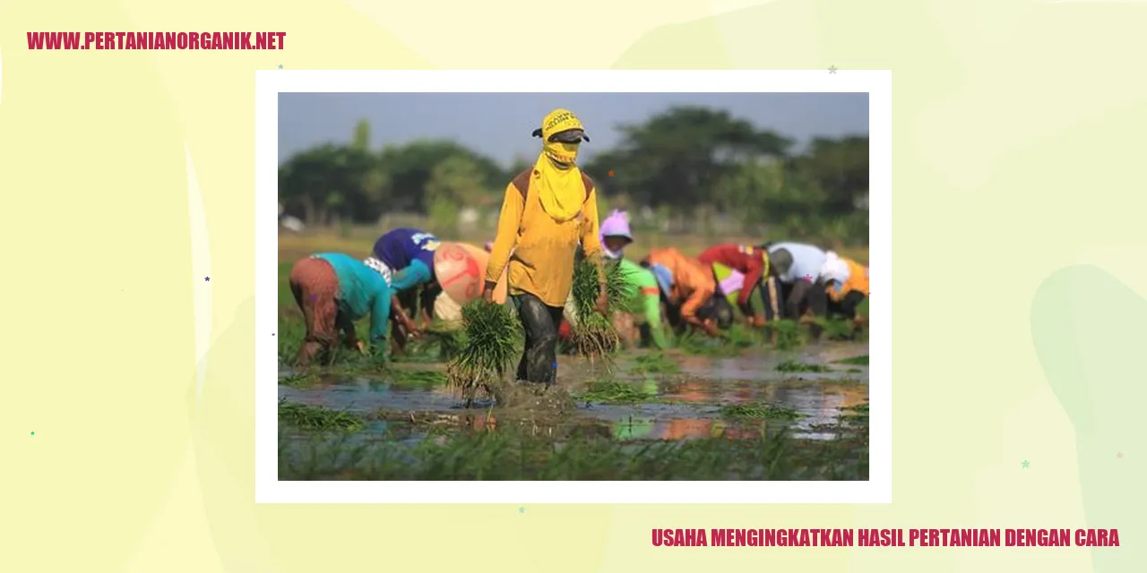 usaha meningkatkan hasil pertanian dengan cara